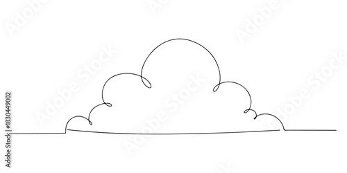 Continuous one line drawing of dream cloud, symbolizing imagination and dreams, line art style vector illustration.