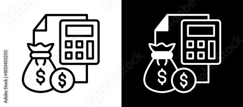 Budgeting whiteblack icon