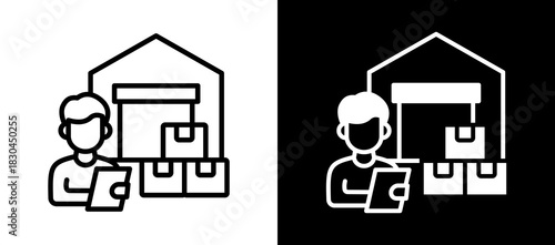 Logistics whiteblack icon