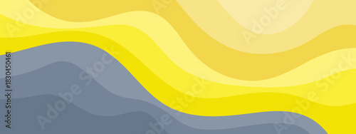 Abstract wavy yellow and gray background