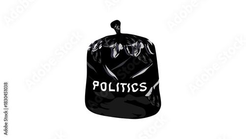 dirty politics symbol, black isolated silhouette