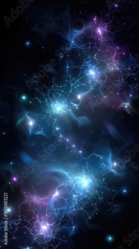 Abstract Colorful Cosmic Nebula