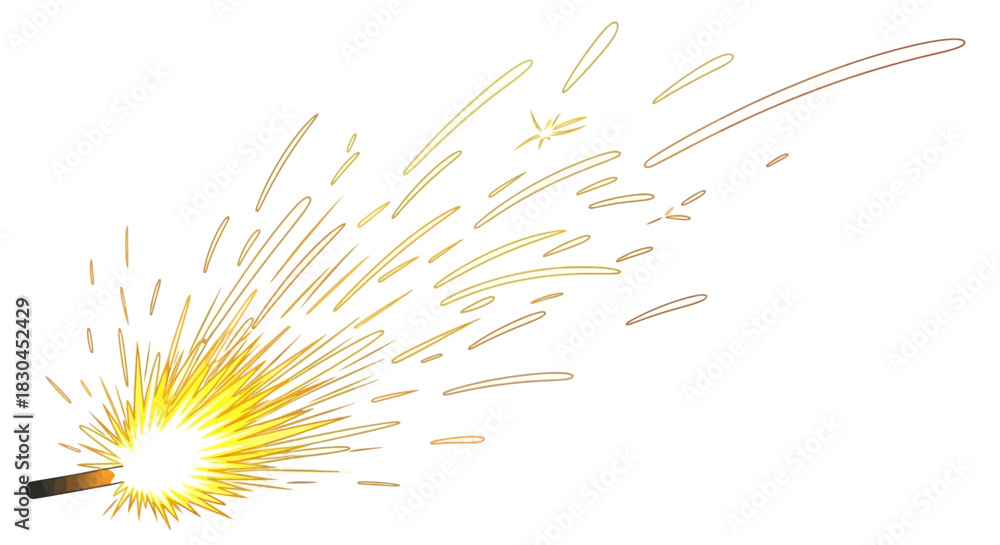 Obraz premium Bright sparks flying from a detonator or fuse, suggesting celebration or danger
