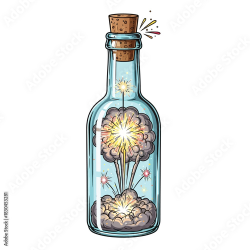 Explosive Sparkler Bottle A Whimsical Celebration Concept