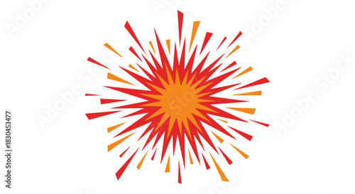 Dynamic burst of vibrant red and orange energy symbolizing celebration, impact, and exciting moments