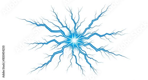 Electric Blue Lightning Bolt Illustration for Energy, Power, and Weather Concepts