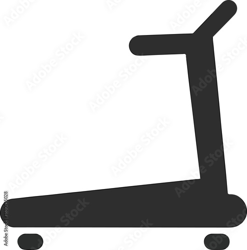 Treadmill Icon Simple Silhouette of a Stationary Running Machine for Fitness and Exercise, Perfect for Gym and Workout Graphics