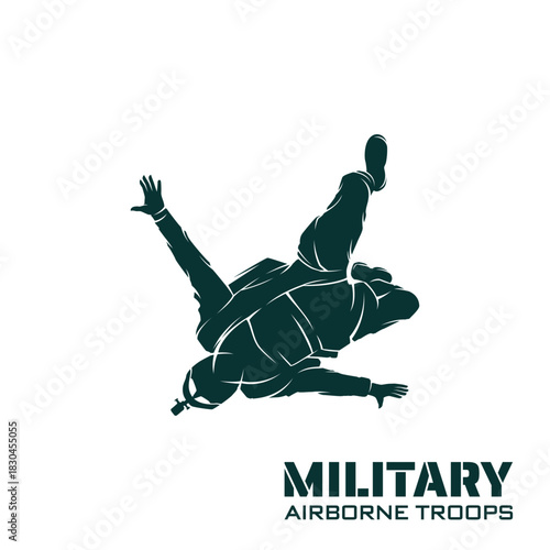 Airborne Troops National Day Logo design. Military paratrooper Illustration Graphic Design Vector