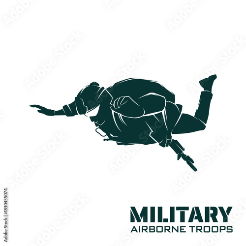 Airborne Troops National Day Logo design. Military paratrooper Illustration Graphic Design Vector