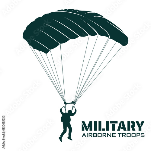 Airborne Troops National Day Logo design. Military paratrooper Illustration Graphic Design Vector