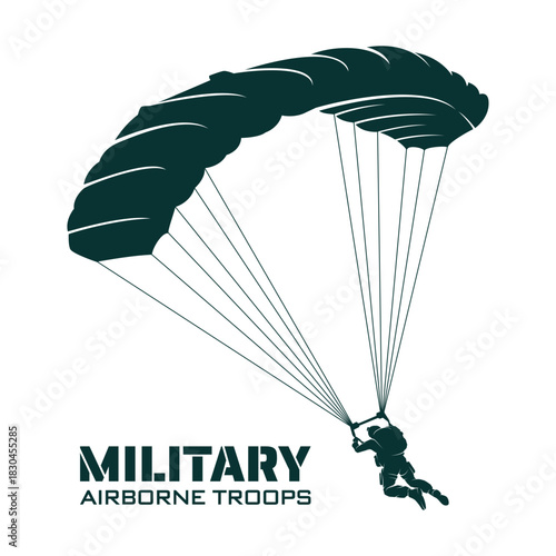 Airborne Troops National Day Logo design. Military paratrooper Illustration Graphic Design Vector