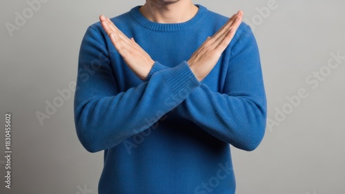 Casual Waist Up Crossed Arms Body Language Communication Concept Image