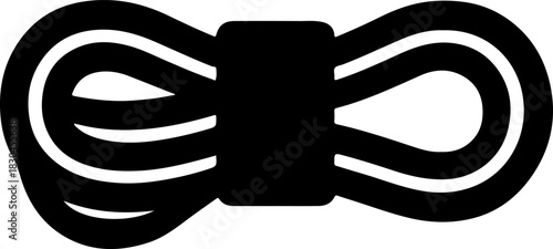 A Simple Black and White Icon Representing a Coil of Rope, Perfect for Illustrating Concepts Related to Connection, Strength, or Binding