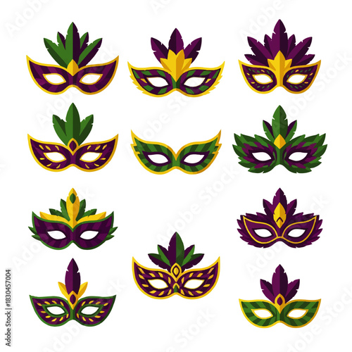 Vibrant geometric illustration of a carnival dancer in a colorful feathered costume, celebrating festivity and culture.