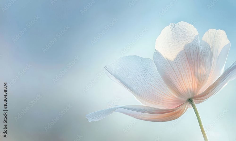 Fototapeta premium This image features a single flower with a delicate light pink center.