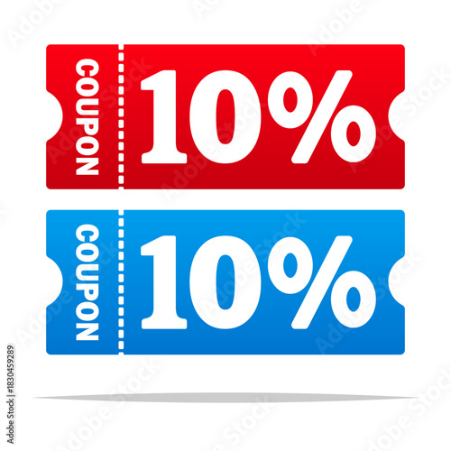 10% percent off coupon vector isolated illustration