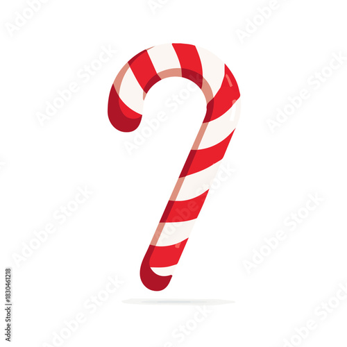 Christmas Candy Cane flat vector illustration in a modern and simple 2D style, placed on a white background.