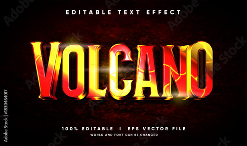 volcano 3d vector text effect editable