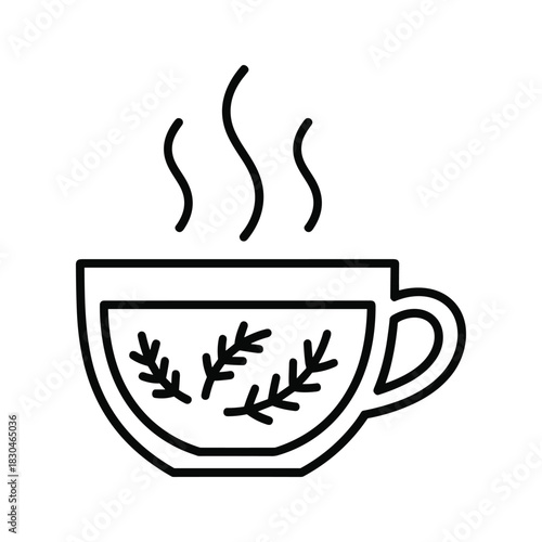 Steaming Herbal Tea in a Cup Icon