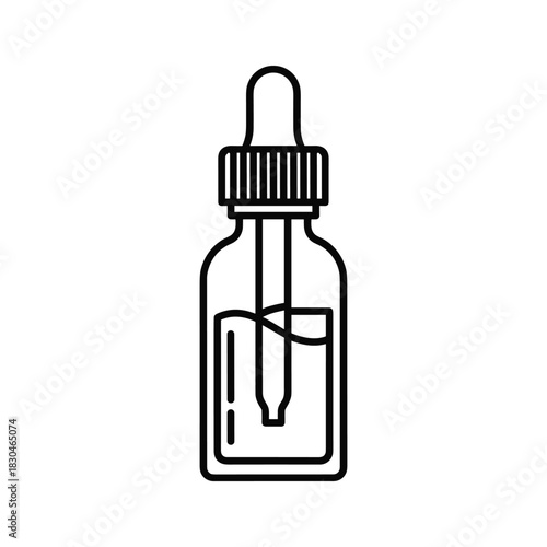 Dropper Bottle with Pipette Line Icon