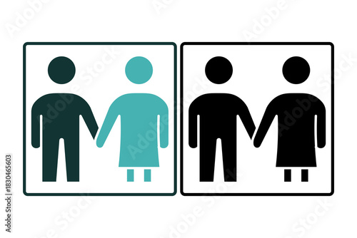 Couple icon solid style suitable for websites, mobile apps, dashboards, and printable designs. Simple, modern, and fully editable vector format