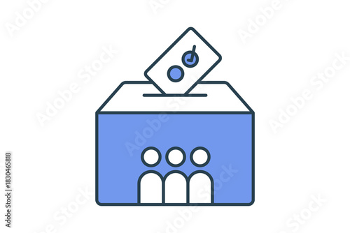 Voting icon flat line style suitable for websites, mobile apps, dashboards, and printable designs. Simple, modern, and fully editable vector format