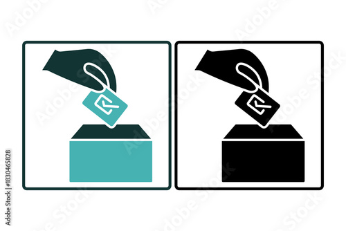 Ballot icon solid style suitable for websites, mobile apps, dashboards, and printable designs. Simple, modern, and fully editable vector format