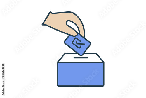 Ballot icon flat line style suitable for websites, mobile apps, dashboards, and printable designs. Simple, modern, and fully editable vector format