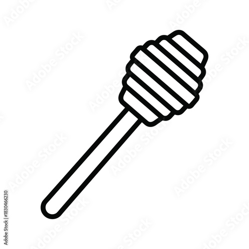 Outline Honey Dipper Stick Icon Vector