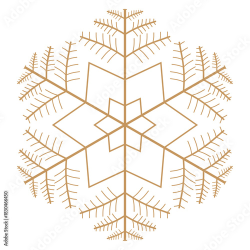 Abstract snowflake on a transparent background, vector illustration.