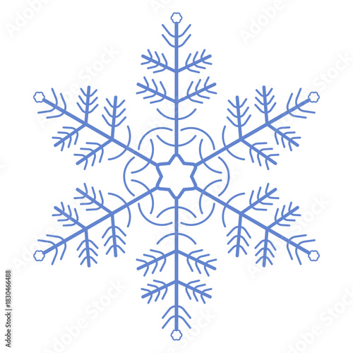 Abstract snowflake on a transparent background, vector illustration.