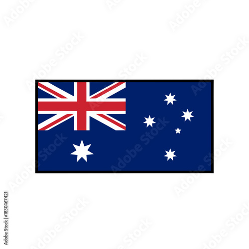 Australian Flag Vector Art Symbol of National Pride and Identity on a Black Background Minimalist Clean Design
