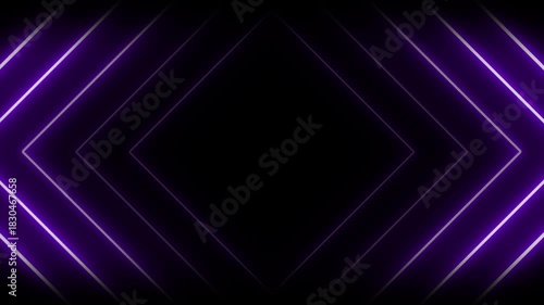 Purple neon square waves loop animation background