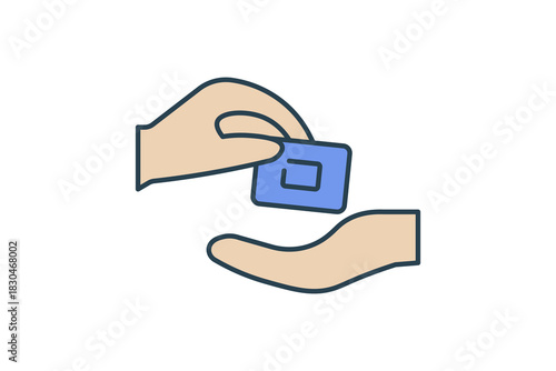 Donation icon flat line style suitable for websites, mobile apps, dashboards, and printable designs. Simple, modern, and fully editable vector format