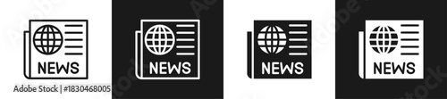 News Line N Glyph Style In White And Black Background