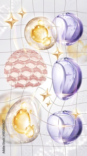 Abstract spheres of captiva...