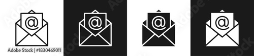 Opt-In Form Line N Glyph Style In White And Black Background