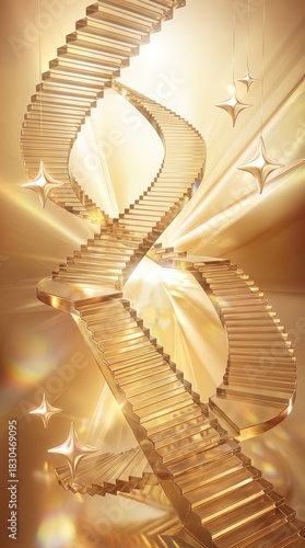 An elegant spiral staircase...