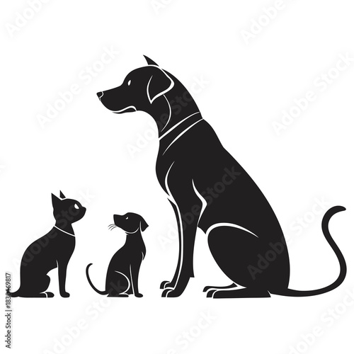 Vector illustration a charming gray cat sits gracefully, its fur a soft blend of shades, exuding an air of quiet contemplation and feline elegance