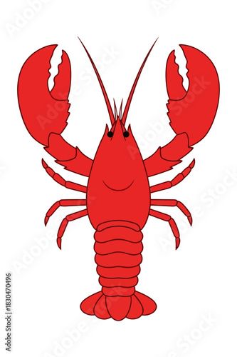A Red Lobster Vector Illustration