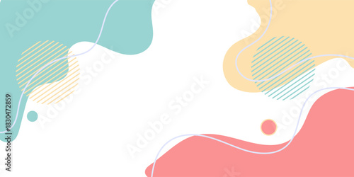 Latar belakang geometris vektor abstrak dalam warna pastel. Ilustrasi wallpaper dengan bentuk cairan. Cocok untuk template, poster, sampul, spanduk, web, dan halaman