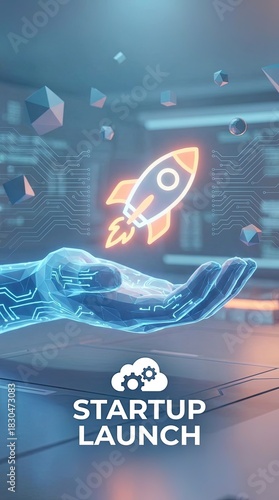 A digital hand cradles a ro...