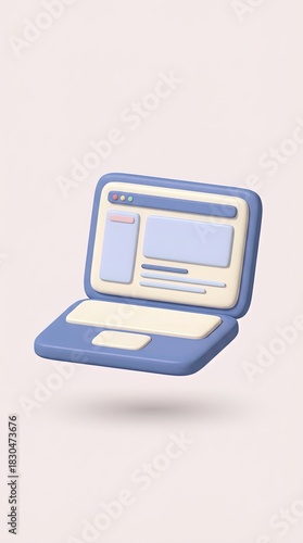 An isolated laptop illustra...