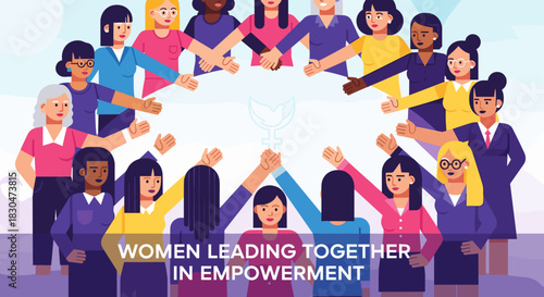 Diverse Women Standing United Leading Towards Empowerment and Progress