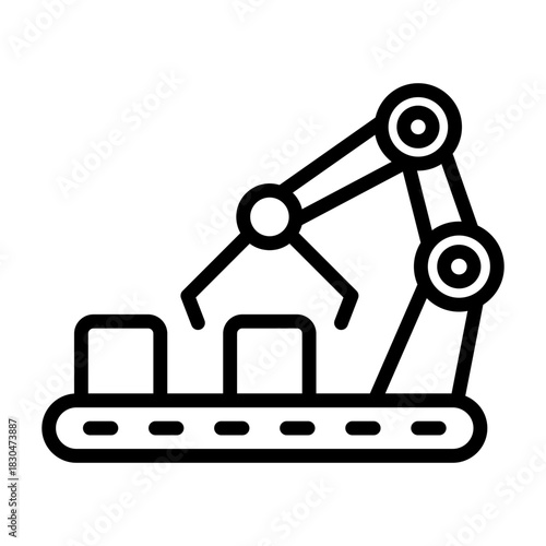 Fabrication Icon - Black Outline