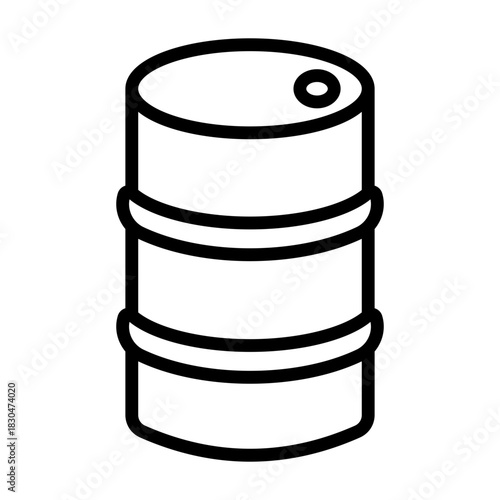 Chemical Drum Icon - Black Outline