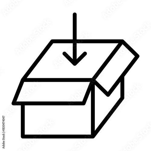 Packaging Icon - Black Outline