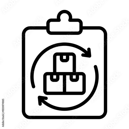 Inventory Icon - Black Outline