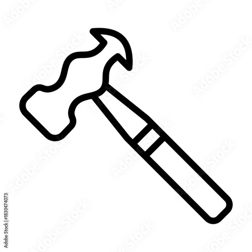 Hammer Icon - Black Outline