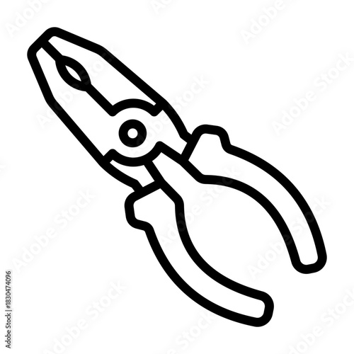 Pliers Icon - Black Outline